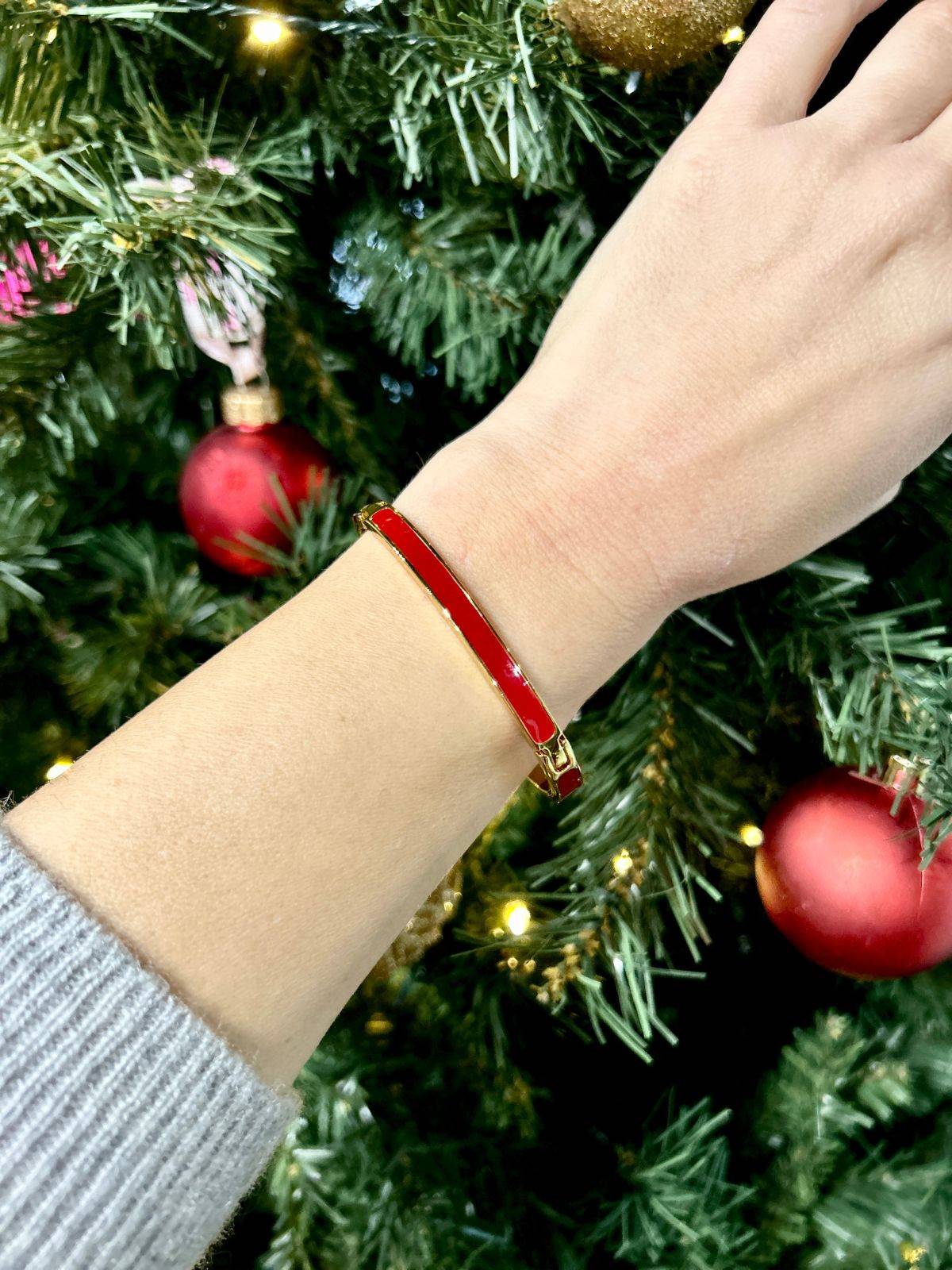 Bracciale sottile con cerniera bordeaux