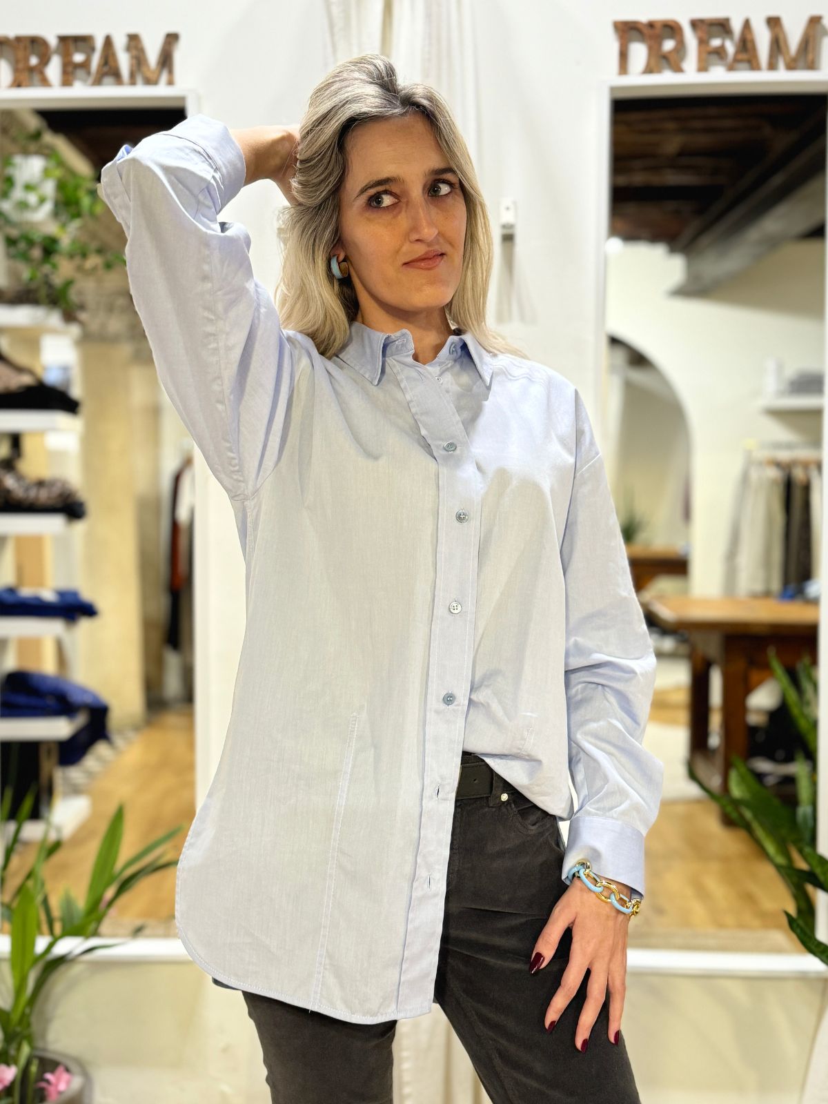 Camicia lunga in cotone