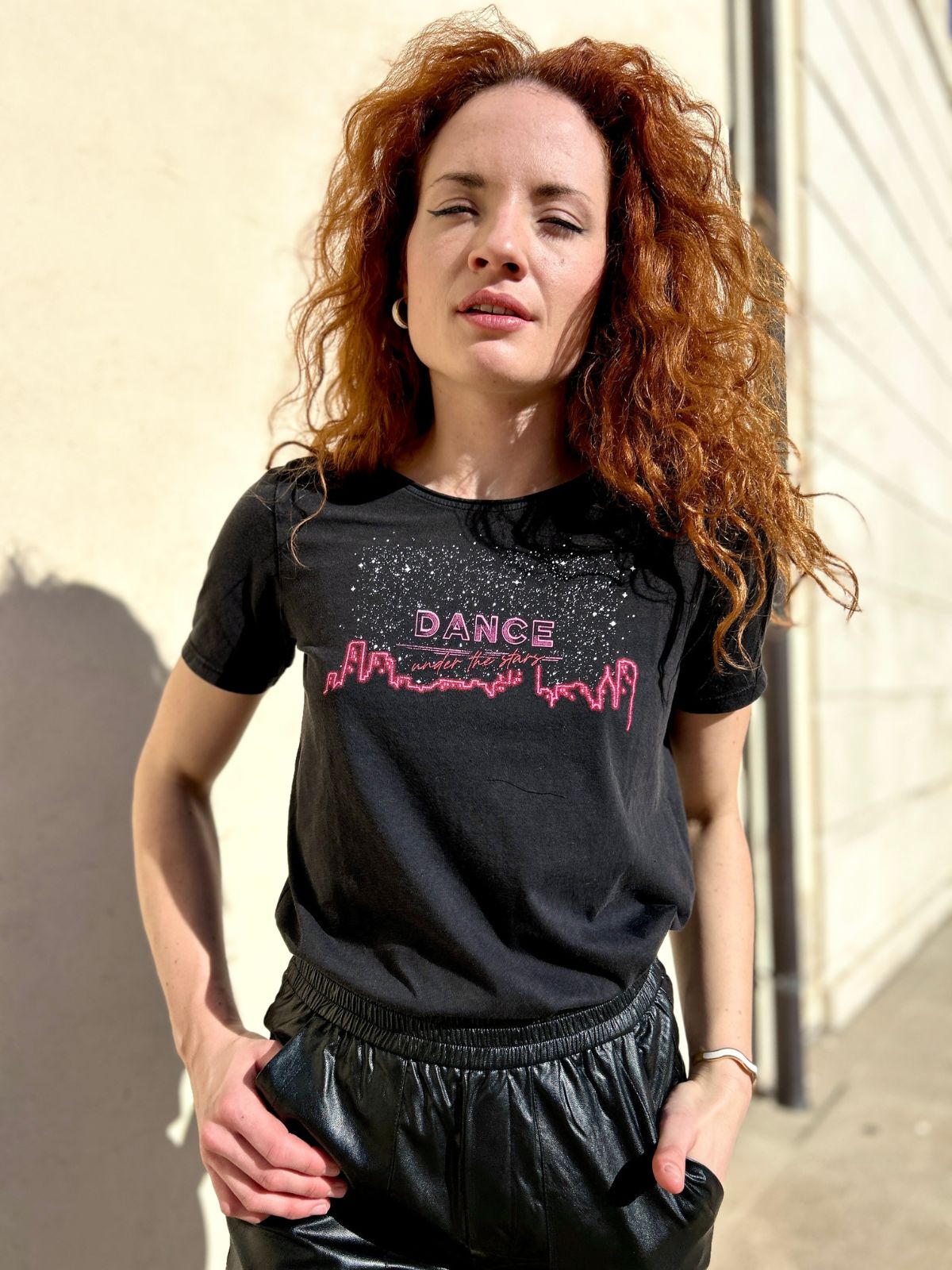 T-shirt stampa dance in cotone organico