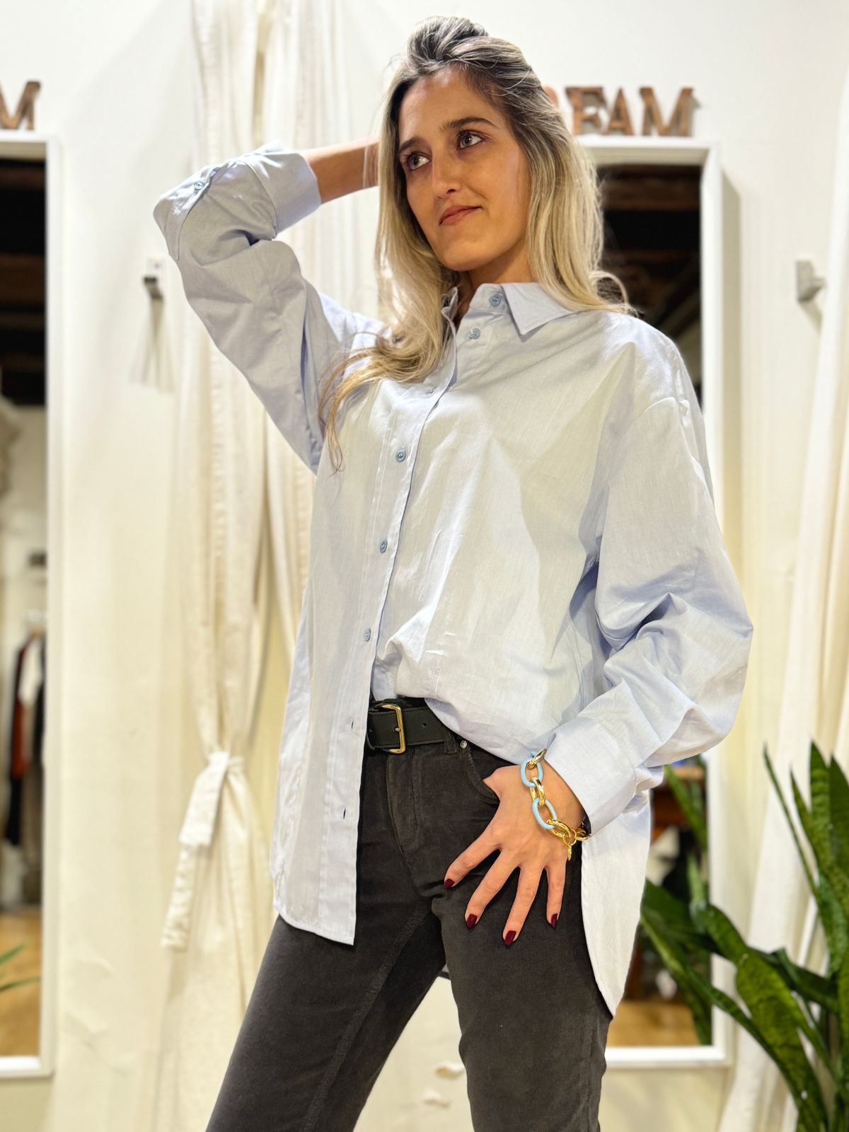 Camicia lunga in cotone