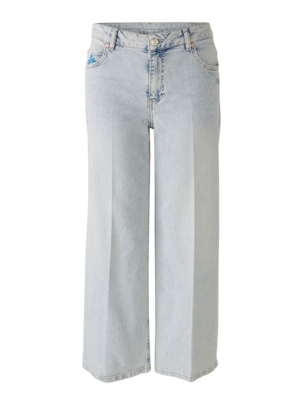 Jeans crop con ricamo