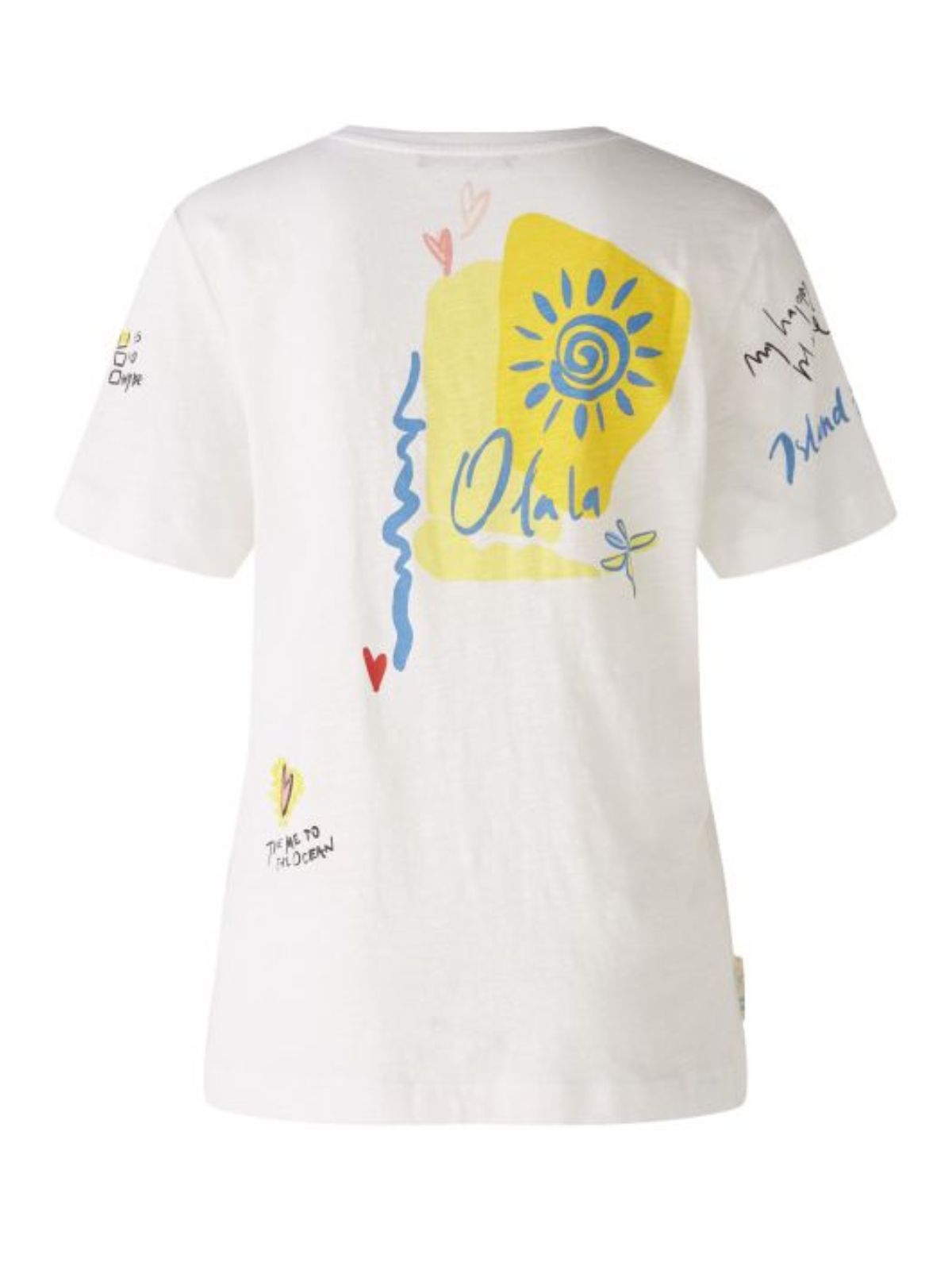 T-shirt con ricamo e stampe piazzate