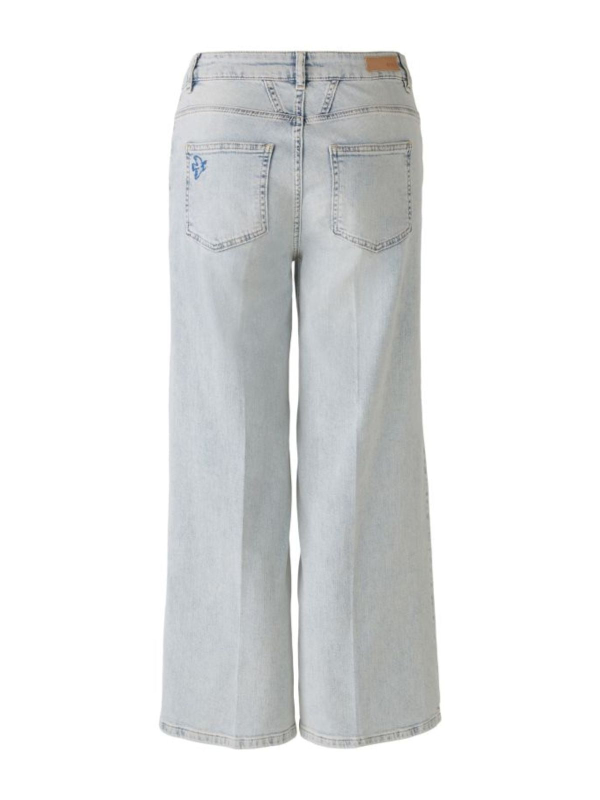 Jeans crop con ricamo